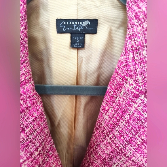 Classiques Entier Pink Tweed Blazer - Picture 3 of 4